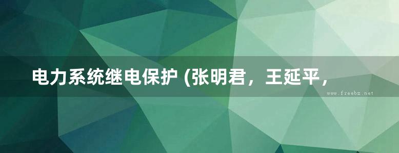 电力系统继电保护 (张明君，王延平，梅彦平) (2012版)